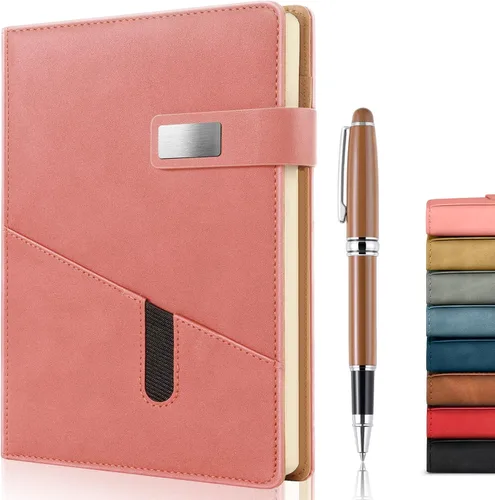 Miniatura 17 de Cuaderno A5 en blanco, cuaderno de bocetos de cuero de tapa dura recargable con bolsillo y hebilla magnética, 240 páginas gruesas de viaje para Negro