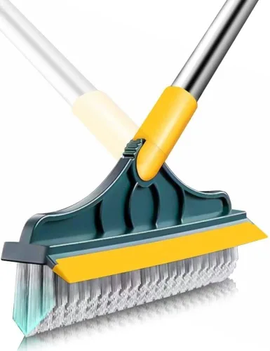 Miniatura 10 de Cepillo de limpieza 2 en 1, cepillo de limpieza para pisos, nuevo cepillo mejorado de 53.5 pulgadas de mango largo, cepillo de lechada, raspador