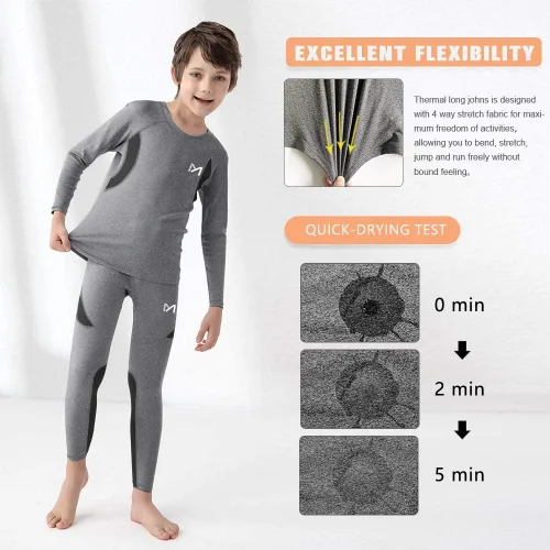 Miniatura 4 de MEETYOO Conjunto de ropa interior térmica unisex para niños y niñas