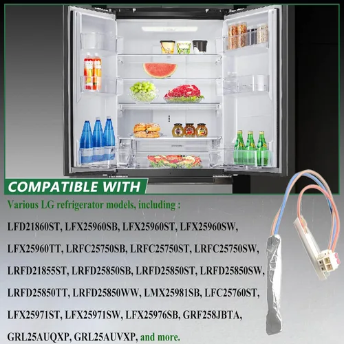 Miniatura 3 de 6615JB2005H - Conjunto de sensor de temperatura de descongelación para nevera/congelador LG Kenmore, sensor de temperatura reemplaza 6615JB2005M
