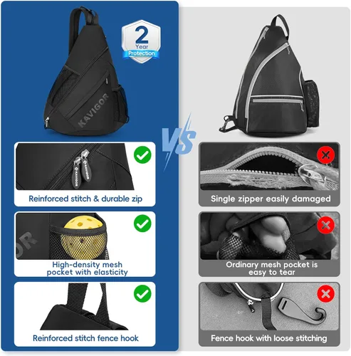 Miniatura 7 de KAVIGOR Bolsa de pickleball 2025, mochila ultraligera convertible con tela suave al tacto y bolsillo húmedo/seco, se adapta a 4 paletas +