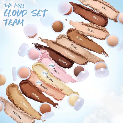 Miniatura 7 de Kosas Cloud Set Polvo fijador prensado – Polvo facial translúcido con control de brillo, acabado mate suave, aireado (porcelana transparente)