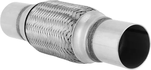 Miniatura 6 de SINJEUN Paquete de 3 tubos flexibles de doble trenza de acero inoxidable de 2 x 6 pulgadas, tubos de conector flexible de escape para reparación