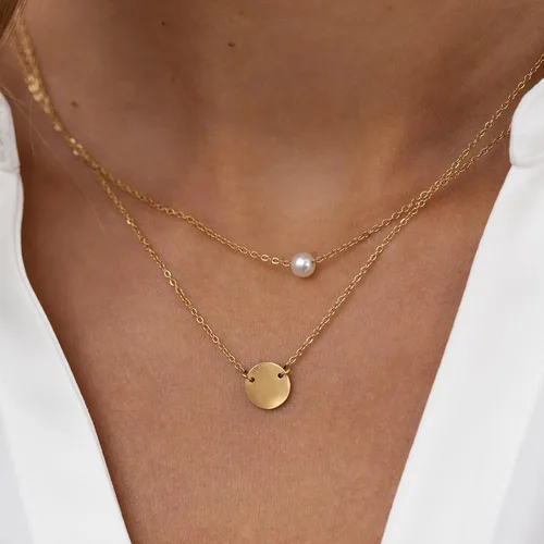 Miniatura 4 de Ieftop Regalos para el día de San Valentín para ella, delicado collar de oro para mujer, chapado en oro de 14 quilates, bonito collar de corazón