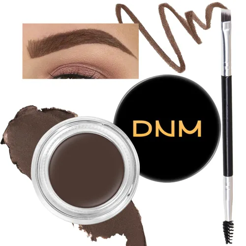Miniatura 19 de evpct - Kit de maquillaje de pomada en gel en polvo para cejas color rubio con cepillo de doble punta, kit de plantillas para cejas para mujeres