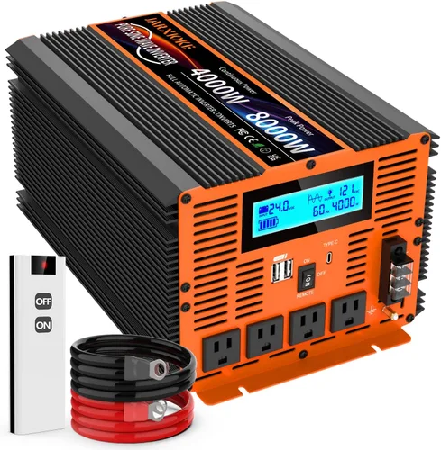 Miniatura 8 de Inversor de Potencia de Onda Sinusoidal Pura de 2500 Vatios, Convertidor de 12V DC a 110V 120V para Familia, RV, Sistema Solar Fuera de la Red