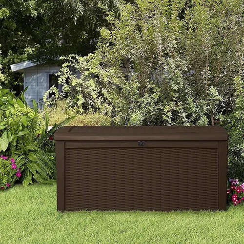Miniatura 7 de Keter Borneo Caja de Cubierta de Resina de 110 Galones - Organización y Almacenamiento para Muebles de Patio, Cojines de Exterior, Almohadas