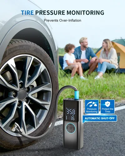 Miniatura 5 de Compresor de aire portátil para inflador de neumáticos, bomba de neumáticos 4 veces más rápida y 150 PSI para automóvil, moto, bicicleta y pelota