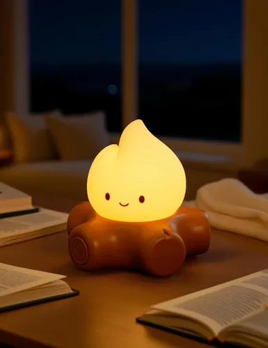 Miniatura 4 de 3 piezas Luz Nocturna de Fogata para Niños, Lindos Regalos de Lámpara de Fogata, Luces de Llama LED Iluminadas, Regulable, Luz Nocturna Recargable