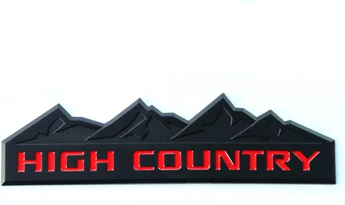 Miniatura 2 de Yoaoo 1x Emblema Badge Negro High Country Placa de Identificación 3D Puerta Portón Trasero Compatible con Silverado 1500 2500Hd Sierra 3500Hd OEM