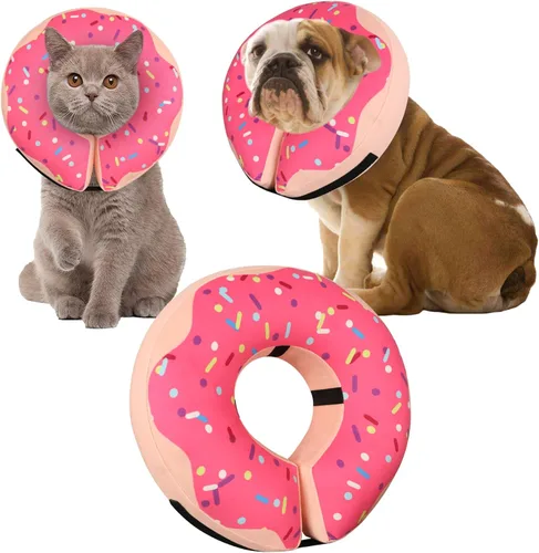 Miniatura 9 de Collar de Dona de Recuperación para Perros y Gatos, Collar de Cono de Perro Inflable Alternativa Después de la Cirugía, Cono Suave para Perros Azul