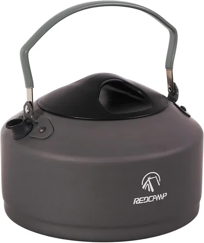 REDCAMP Hervidor para Acampar al Aire Libre, Olla de Agua de Aluminio de 0.9L con Bolsa de Transporte, Hervidor Portátil para Campamento, Té y Café