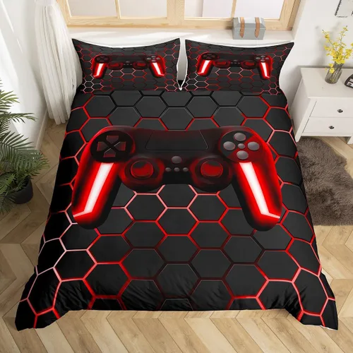 Miniatura 17 de Erosebridal Juego de ropa de cama para niños de construcción tamaño individual para niños, cubierta de edredón para camiones excavadoras, juego