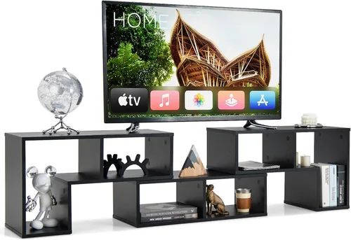 KOTEK Soporte de TV para TV de 50, 55, 60, 65 pulgadas, organizador de estantería de combinación gratuita, mesa consola de TV con estantes de
