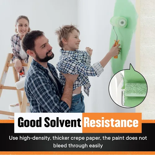 Miniatura 6 de Cinta adhesiva de 0.94 pulgadas de ancho, fina cinta blanca para pintores, cinta adhesiva beige a granel para pintar el hogar, oficina, escuela