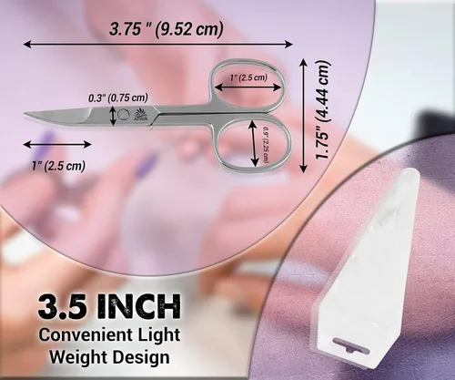 Miniatura 6 de ARSUK Tijeras de uñas curvadas para mujeres y hombres, tijeras de uñas para uñas y dedos de las manos para puntas de uñas y tijeras pequeñas