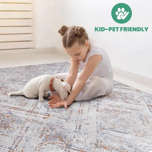 Miniatura 6 de NAAR PAYAS - Alfombra de área de 2 x 3 pies, diseño geométrico beige para sala de estar, dormitorio y comedor