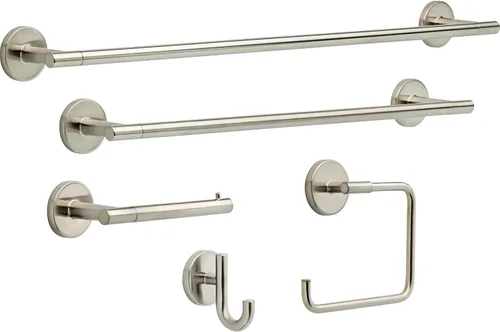 Miniatura 3 de Delta Trinsic (1 paquete) Ganchos para toallas Brilliance de acero inoxidable individuales para baño montados en la pared para batas y toallas
