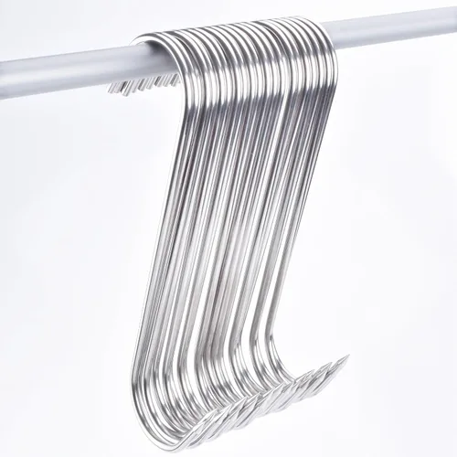 Miniatura 11 de 20 ganchos de carne de 5 pulgadas, gancho en S de acero inoxidable de 0.157 pulgadas para colgar, pollo, caza, ahumar, costillas, pescado, carne