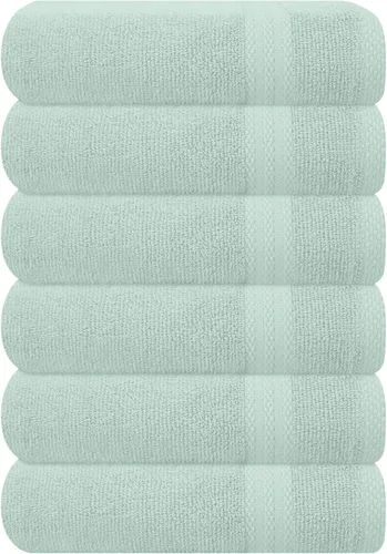 Miniatura 34 de GLAMBURG - Juego de 12 toallas faciales ultrasuaves de 13 x 13 pulgadas, 100% algodón, duraderas y altamente absorbentes, ideales para baño, cocina