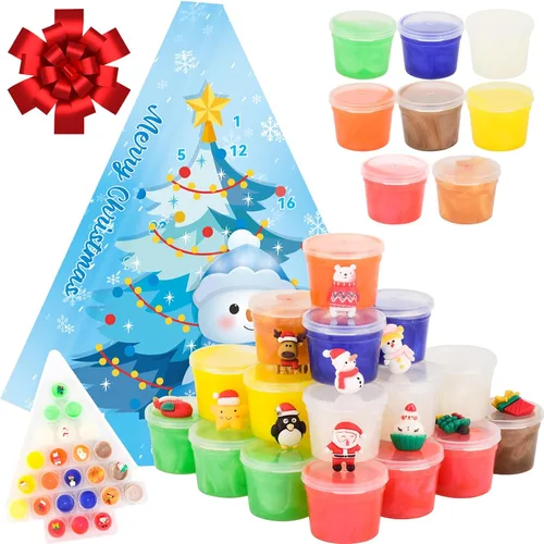 Miniatura 14 de Slime de Cristal de Navidad Rosa y Verde de 2 Paquetes para Niños, Slime para Medias de Navidad para Niños - Kit de Juguetes de Slime, Regalos