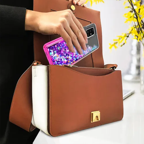 Miniatura 8 de STARSHOP Funda compatible con iPhone 11, con protector de pantalla de vidrio templado incluido: cubierta de arena movediza con purpurina flotante