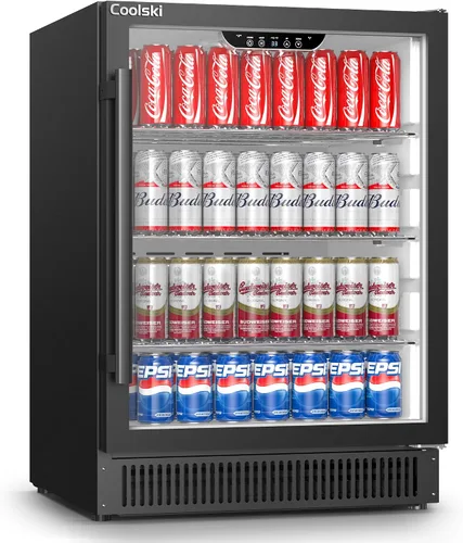 Miniatura 13 de Coolski - Refrigerador de bebidas de 24 pulgadas, 180 latas, debajo del mostrador, con acero inoxidable, refrigerador integrado y de pie
