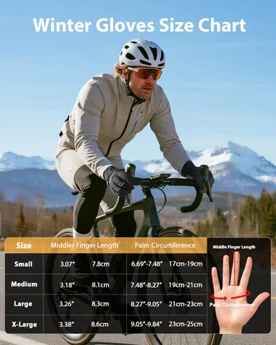 Miniatura 7 de RIGWARL Guantes de ciclismo de invierno para hombres y mujeres, guantes de ciclismo con pantalla táctil para hombres y mujeres, guantes de ciclismo