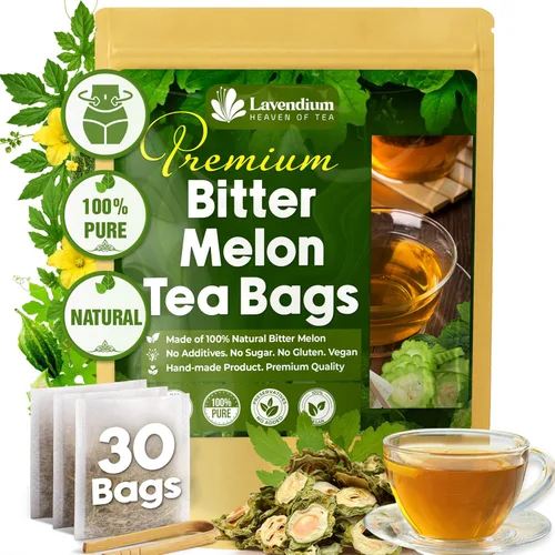 Miniatura 32 de Lavendium, 120 bolsas de té premium de fruta de melón amargo té de hierbas, 100% natural y puro, hecho a mano, hecho con materiales naturales