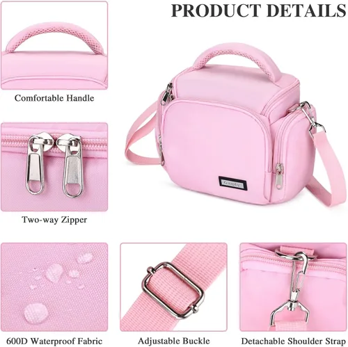 Miniatura 4 de G-raphy Bolsa de cámara Rosa Pequeña Fotografía Bolsas DSLR SLR MIRRORLESS BAG con correas de extracción