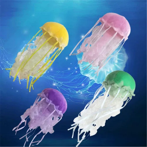 Miniatura 4 de JIANEEXSQ Juguete de peluche creativo de medusas coloridas de simulación animal marino jalea pescado juguete de peluche para decoración