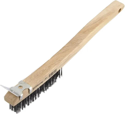 Miniatura 5 de Forney 70511A, paquete de 2 cepillos para raspar con raspador, carbono, 3 x 19 filas