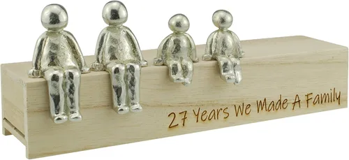 Miniatura 6 de Idea del 27 aniversario – 27 años que hicimos un adorno de metal familiar – Elige tu combinación familiar (1 niño)