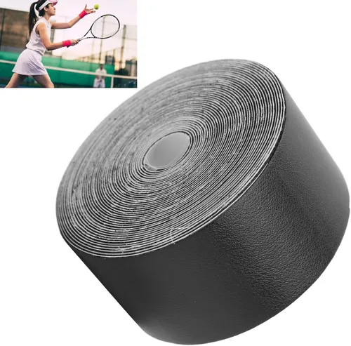 Miniatura 7 de VGEBY Cinta de raqueta, protector de raqueta de tenis de squash ampliado para equipo deportivo (negro)