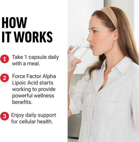 Miniatura 4 de Force Factor Cápsulas de ácido alfa lipoico de 600 mg, suplemento antioxidante, suplemento ALA para apoyo cardiovascular y salud celular, vegano