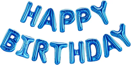 Miniatura 35 de CANREVEL Cartel de feliz cumpleaños, 13 letras de papel de aluminio de Mylar de 16 pulgadas con 12 globos de estrella, decoraciones de fiesta