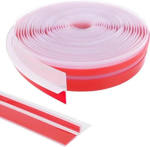 Tira de Sellado de Silicona en Forma de T de 1.38 Pulgadas x 20 Pies, Cinta de Sellado para Puertas y Ventanas, Tira de Sellado para Ducha