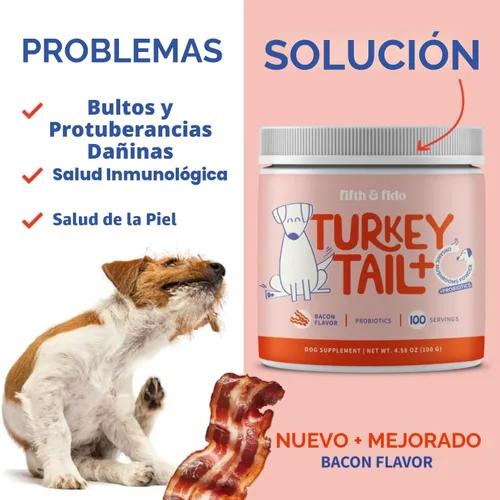 Miniatura 4 de Fifth & Fido Seta cola de pavo para perros – Suplemento de seta cola de pavo para perros con apoyo inmunológico para lipomas, bultos