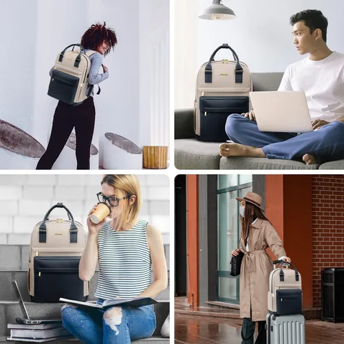 Miniatura 6 de LOVEVOOK - Mochila de computadora portátil para mujeres y niñas, mochila de 15.6 pulgadas impermeable para computadora, mochila escolar para Azul