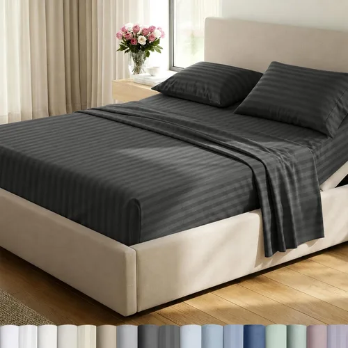 Miniatura 31 de California Design Den Sábanas de cama tamaño individual, sábanas suaves de 100% algodón con bolsillos profundos elásticos, 500 hilos satinados, 13