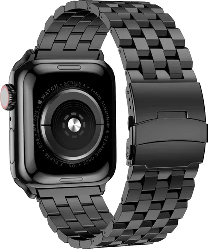Compatible con correas de Apple Watch de 1.732 pulgadas, 1.654 pulgadas, correas de metal de acero inoxidable sólido mejoradas para iWatch de