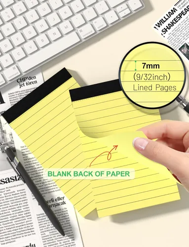 Miniatura 5 de Bloc de notas amarillos de 3 x 5 pulgadas, bloc de notas pequeños de 3 x 5, cuadernos pequeños de 3 x 5, bloc de notas forrados de 3 x 5, 10 blocs