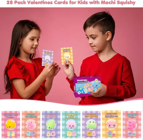 Miniatura 5 de SURCVIO Paquete de 28 tarjetas de regalo para el día de San Valentín para niños con juguete blando de animales, recuerdo de fiesta de San Valentín