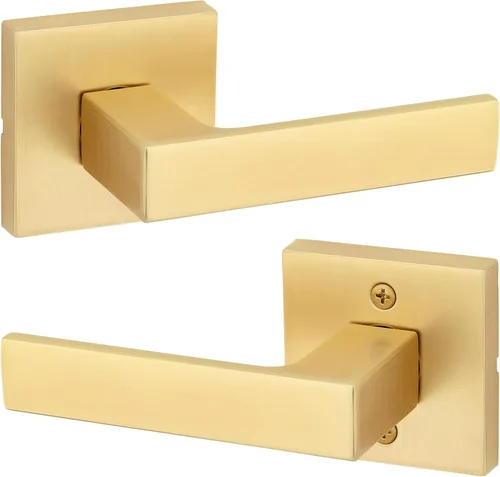 Miniatura 30 de Kwikset Singapore - Manija de puerta de cromo pulido (2 unidades)