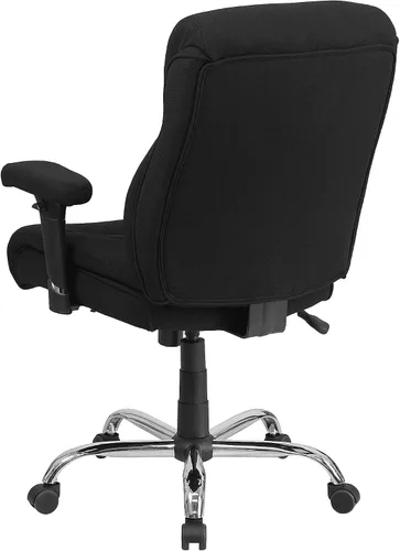 Miniatura 6 de Flash Furniture HERCULES Series Big & Tall - Silla de oficina ergonómica de tela negra de 400 libras con costuras de línea y brazos ajustables