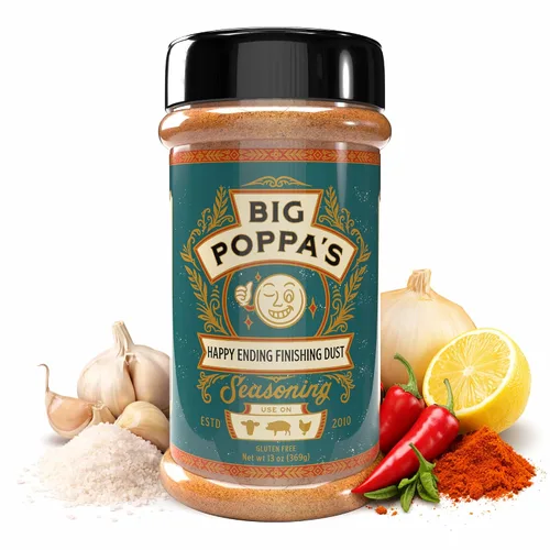 Miniatura 15 de Big Poppa's Double Secret Condimento para Bistec – Sazonador para Bistec Galardonado con Sal Marina Fina, Ajo en Polvo y Sal de Limón – Mezcla