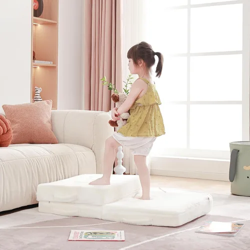 Miniatura 7 de Colchón plegable para niños, lavable para niños pequeños, tapete triple plegable para siesta para dormir, guardería, sofá cama con bolsa