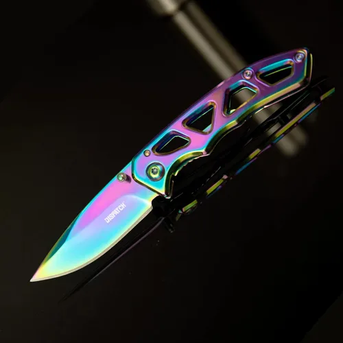 Miniatura 2 de Dispatch Cuchillo de bolsillo plegable con hoja y mango de titanio de color de acero inoxidable 8cr, bloqueo de seguridad integrado para militares