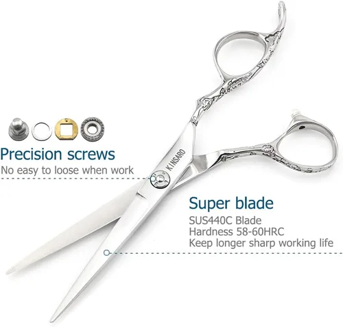 Miniatura 3 de Tijeras de pelo de 6 pulgadas profesional de peluquería Tijeras de corte de pelo de peluquería tijeras de corte de pelo 440C Tijeras de peluquería