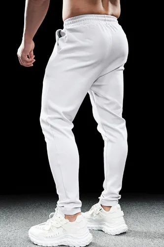 Miniatura 4 de GINGTTO Pantalones deportivos para hombre Slim Fit Gris Algodón con Bolsillos